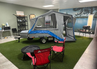 Excel II blue and silver in show room