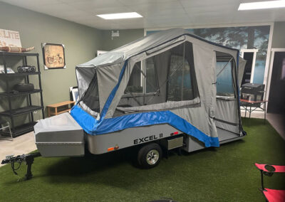 Excel II blue and silver in show room