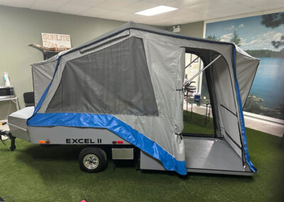 Excel II blue and silver in show room