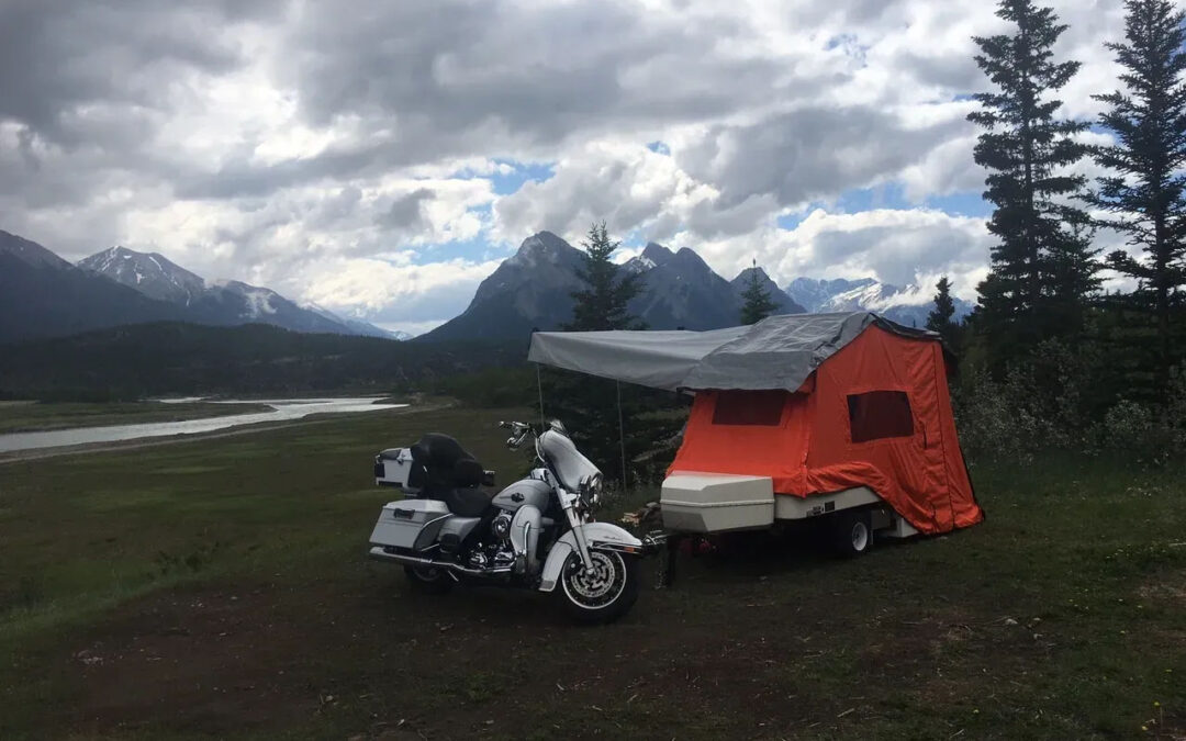 Excel Tent Trailer and motorcycle